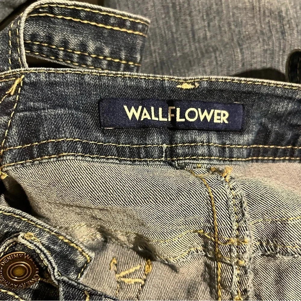 Wallflower Overalls Junior Womens Sz S Blue Denim Pockets Stretchy Suspender